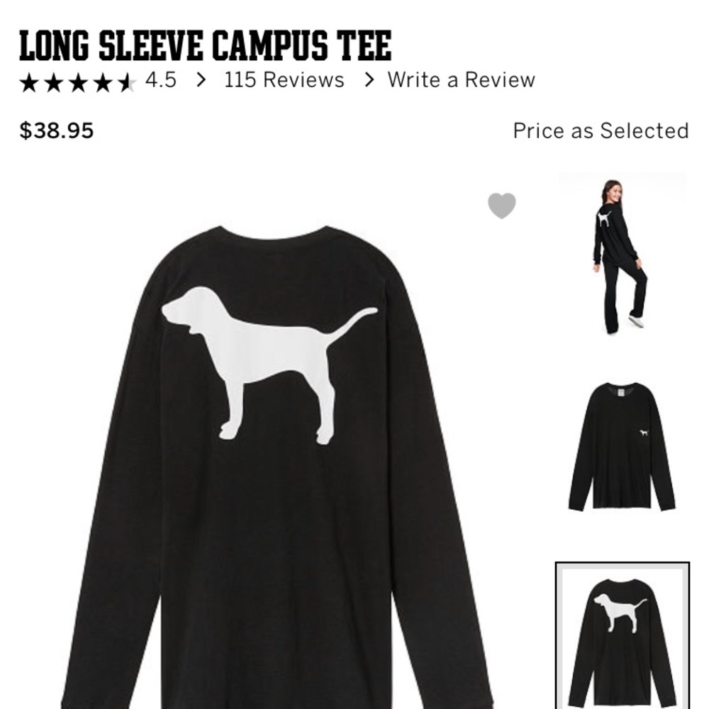 NEW SALE NW(out)T VS PINK Long Sleeve Campus Tee